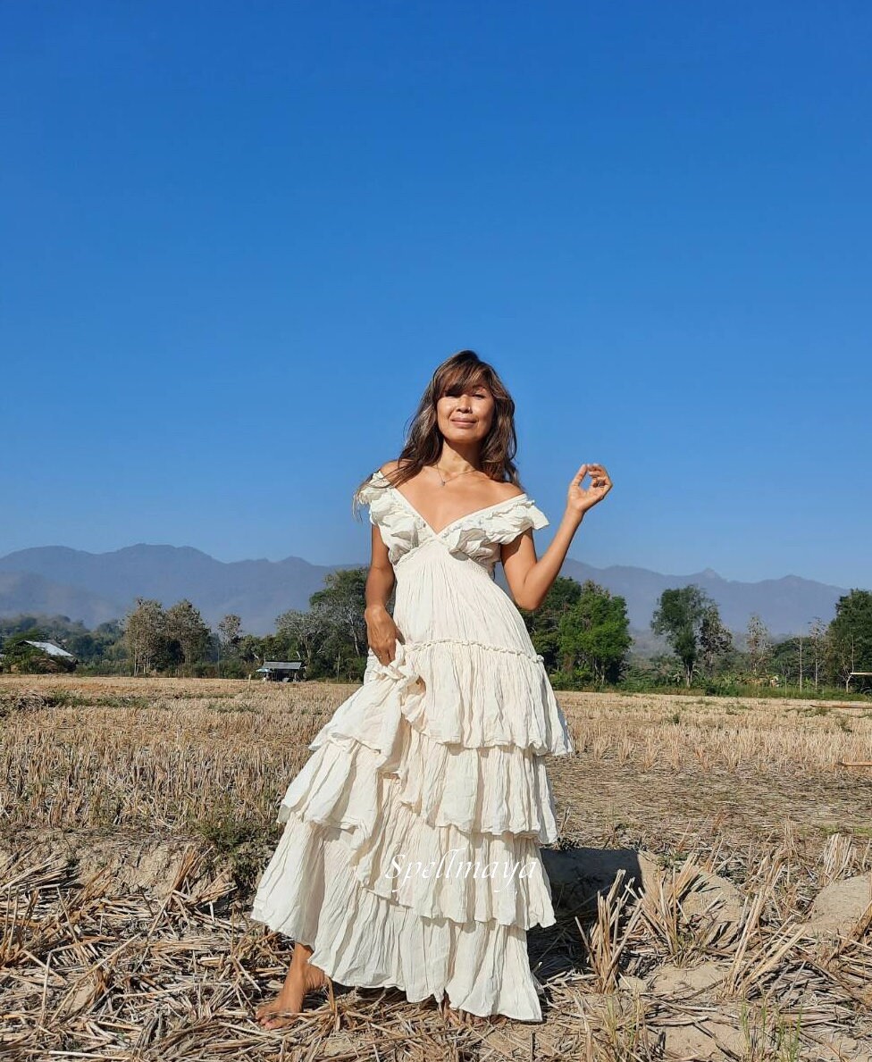 Boho Ruffle Wedding Dressboho Wedding 
