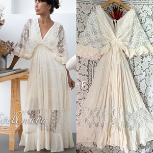 white boho gown
