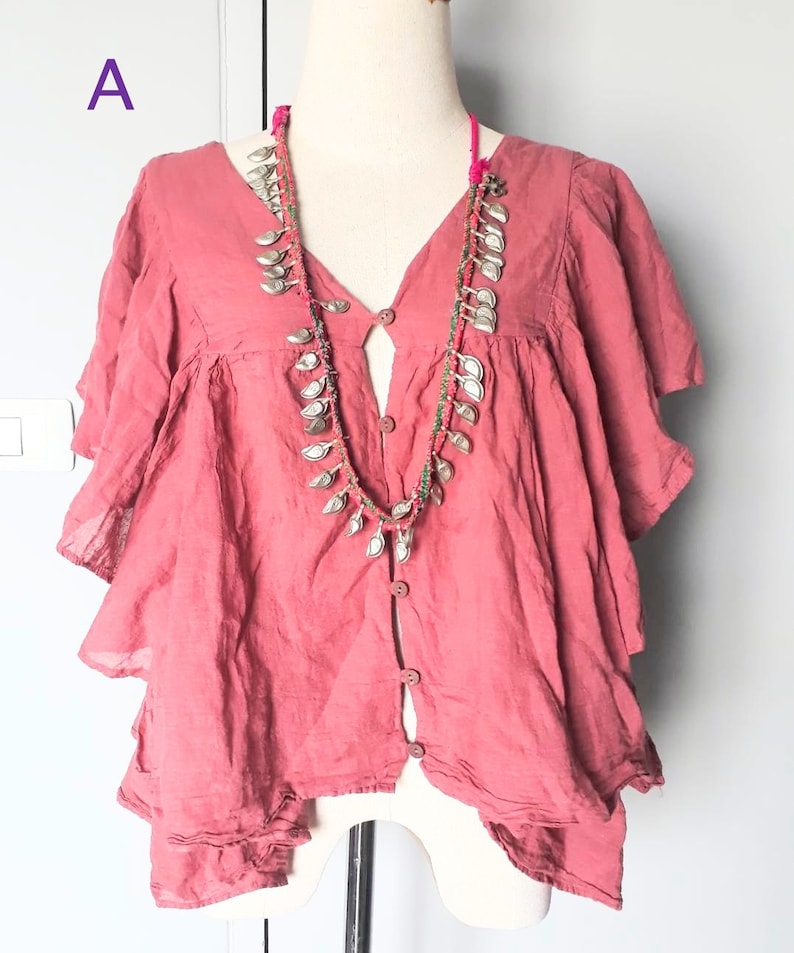 Handmade Cotton Dye Blouse 10 colorsBohemian raw cotton BlouseHippie Light Weight topBeach cotton blouseEveryday Summer cotton blouse
