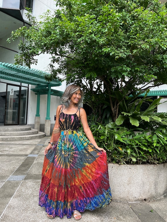 Boho Tied tie dye Maxi Dress,Plus size tie dye Dress,Maternity Maxi dress,Rayon tie dye dress,Festival tie dye dress,Hippie tie dye dress.