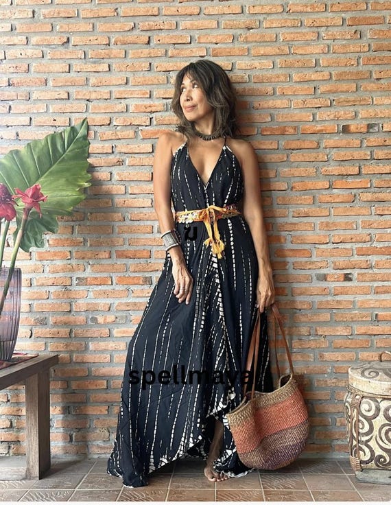 slim fit dress slacks Tie Dye Dress Kiana Dark Grey – Thaluta main image 0