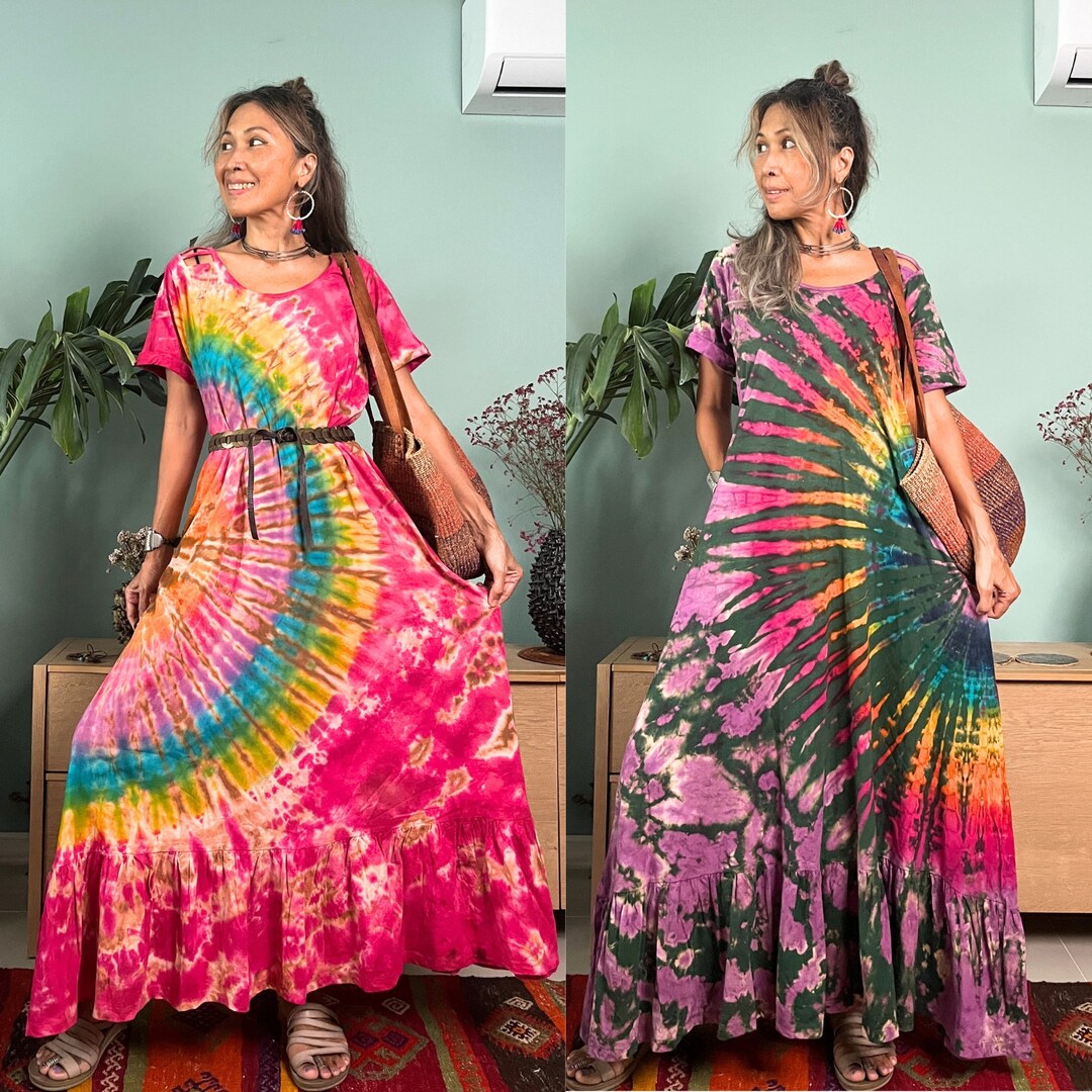 Set of 6 Reva Tie Dye Maxi Dress (S,M,L)
