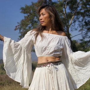 Boho Crop Top maxi Ruffle Skirt Set ,Two piece Cotton maternity set  outfit for photo shoot,Two piece set summer beach,Pregnancy photography