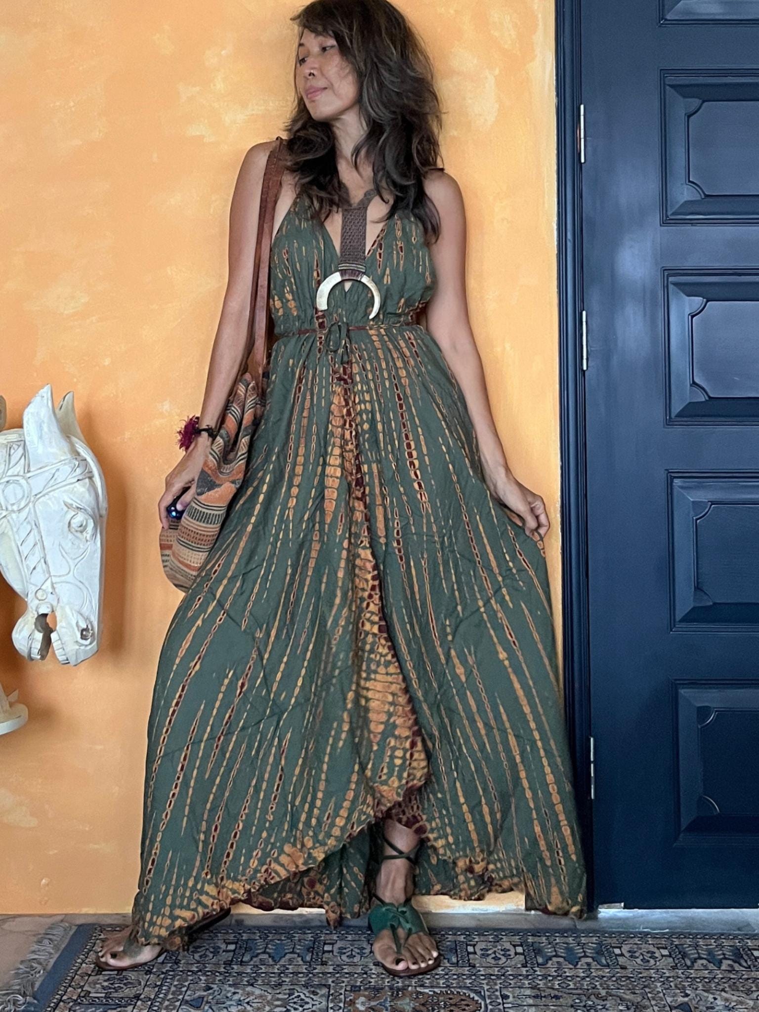 boho me tie dye dress Boho Bliss Tie-Dye Sleeveless Maxi Dress Berry Sky Tie-Dye / 5XL