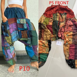 Handmade Patchwork  Pants,Hippie Patchwork  Pants,Cotton Patchwork Pants,Festival baggy patchwork Pants,Unisex Harem Pants,Yoga Harem pants.