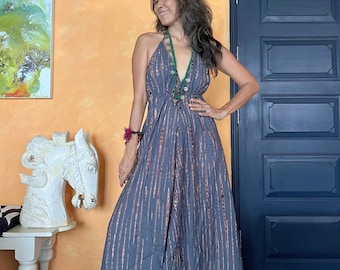 Boho Tie Dye High Low Maxi Dress,Hippie Tie Dye Dress,Beach Maxi Dress,Tie Dye Maxi Dress,Infinity Maxi dress,Open back maxi dress.