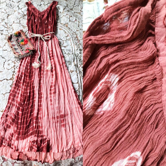 Vintage Indian Rayon Maxi Dress,Bohemian Indian B