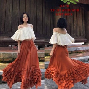 Boho off shoulder cotton blouse,Boho Sexy Blouse,Ruffle cotton Crop top,Beach Blouse,Cotton Crop Top,Romantic cotton Blouse,Summer Top.