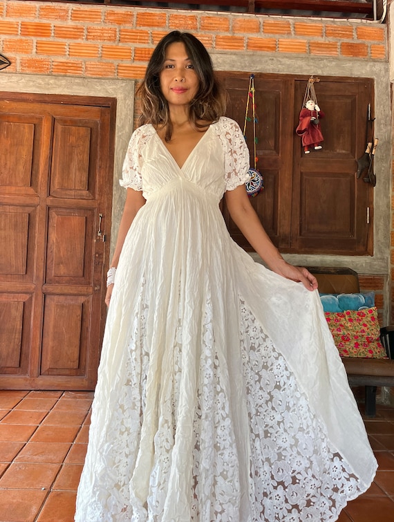 chinese dress ladies Zapaka Women White Midi Rehearsal Dinner Dress with Lace A Line Tulle Bateau Neck Engagement Dress, White / US14 main image 1