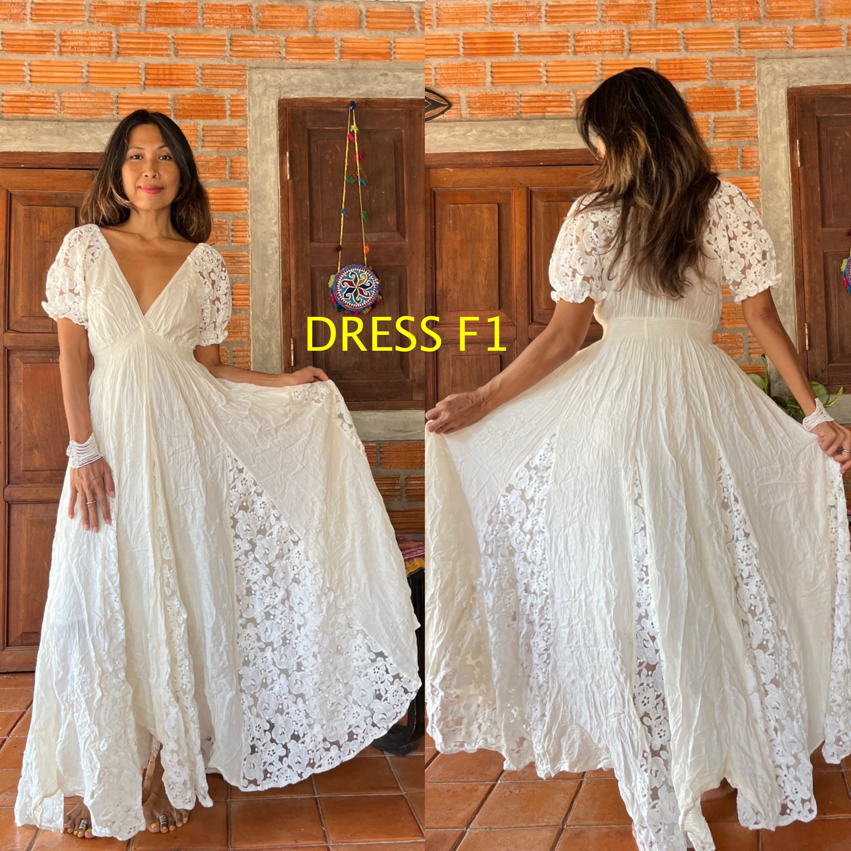 Boho Lace Trim Maxi Dress/maternity Wedding Dress/off Shoulder - Etsy