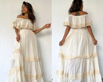 Boho Wedding Dress,Off Shoulder Maxi dress,Beach Wedding Dress,Gown,Maternity For Photoshoot dress,Cotton  maxi dress,Boho Photoshoot OUtfit