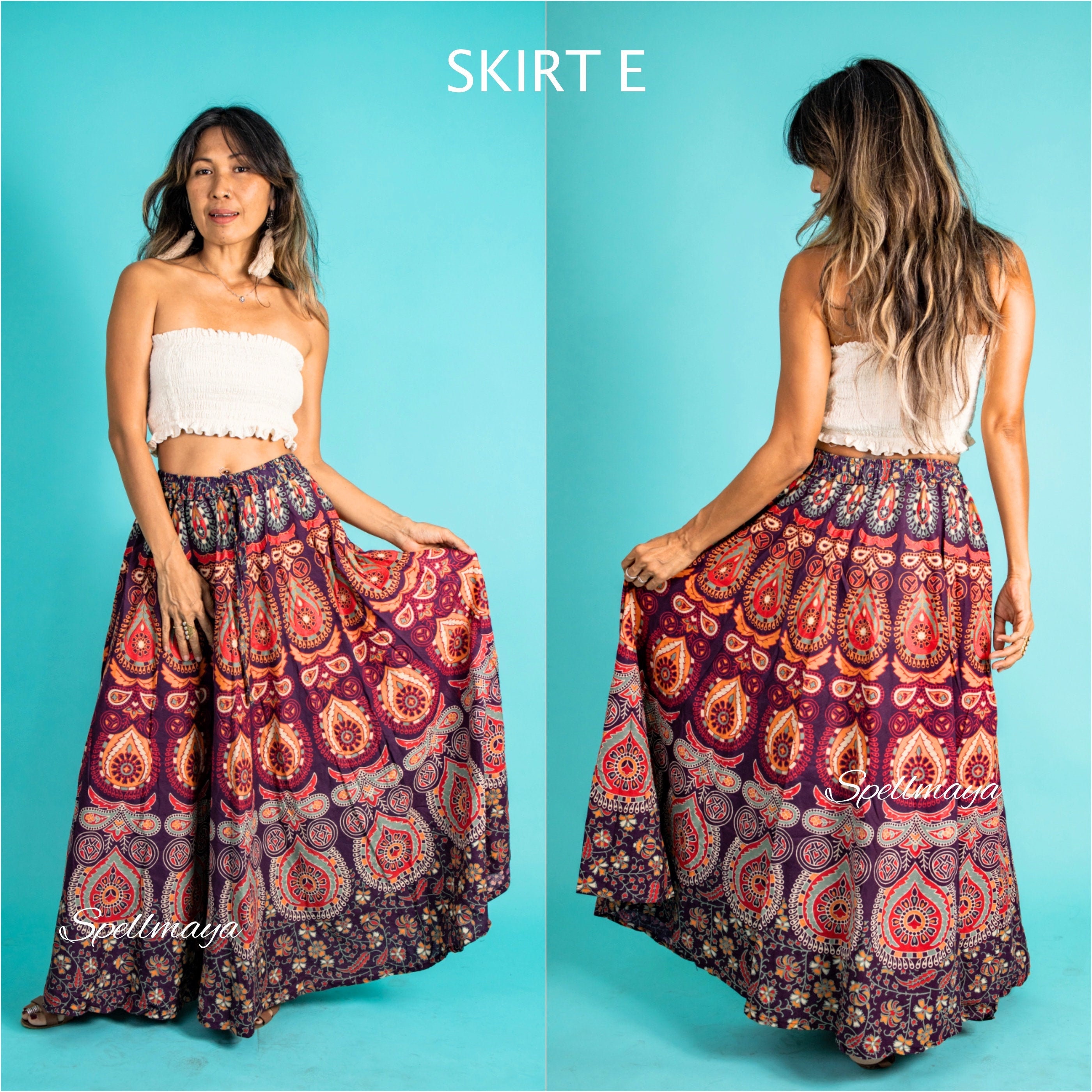 Bohemian Indian Cotton Maxi Skirtbohemian Maxi Skirtindian Etsy Australia