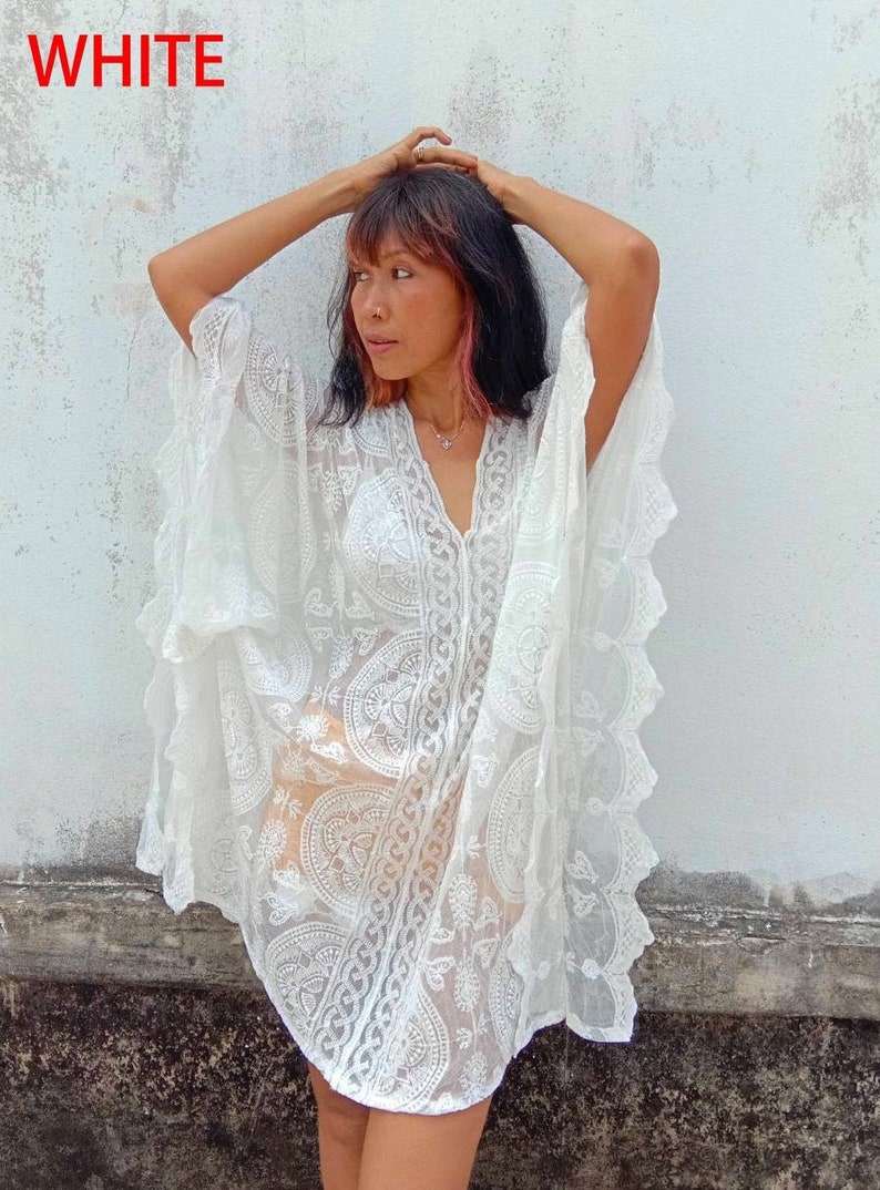 Bohemian Embroidered Kaftan/beach Lace Kaftan/festival Mini Etsy