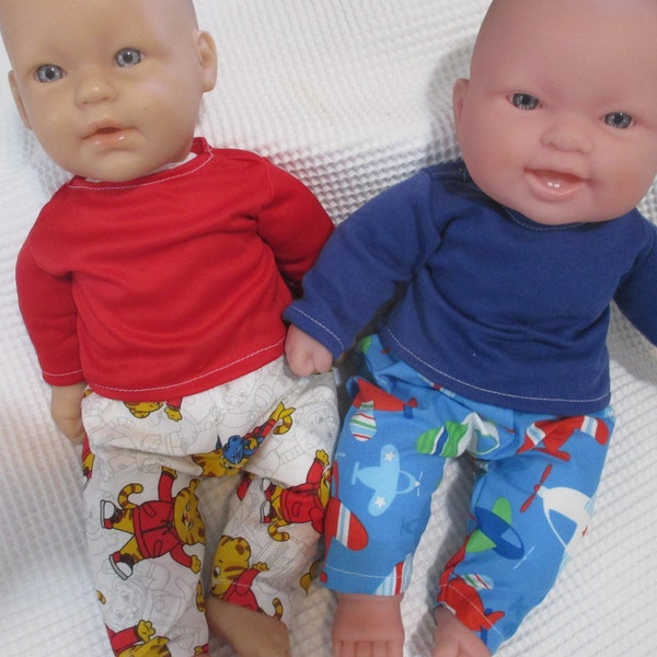 Berenguer Soft Bodies 14-15" Boy Doll Clothes 2 Pc. Top and Pants Set *Add Extra Pants/Shirts to Expand Wardrobe