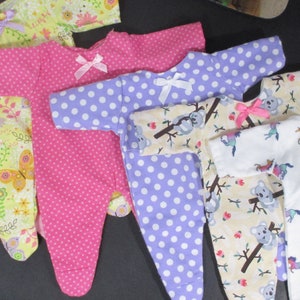 Flannel Footed Sleeper PICK Made to Fit 14-16&quot; Baby Dolls Girl Doll Clothes  Baby Alive Bitty Baby+