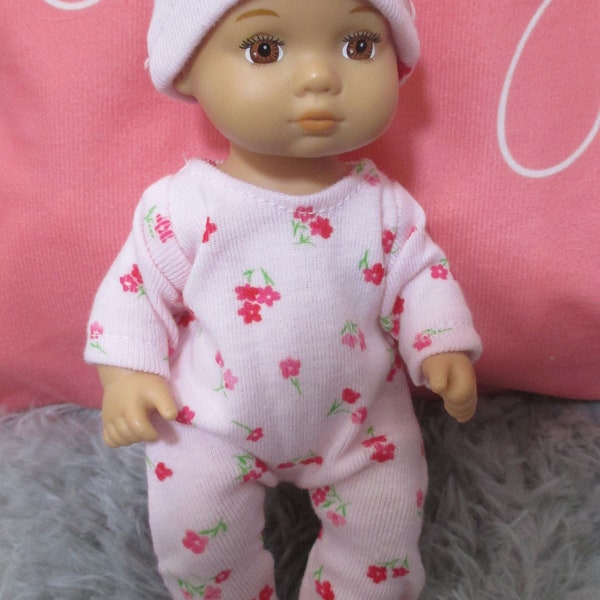 8" Doll Clothes Footed Sleeper & Hat Set Made to Fit AG Little Sister Doll