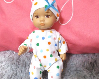 8" Doll Clothes Footed Sleeper & hat Set Made to Fit AG Little Sister Doll