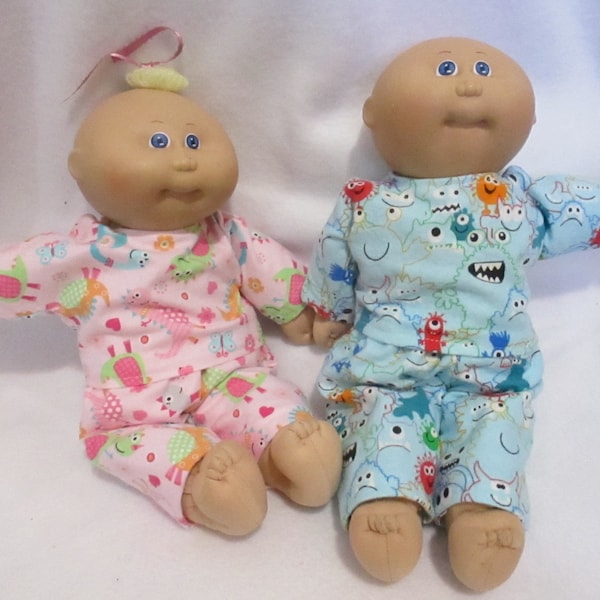 Cabbage Patch Kids Preemie Doll Clothes Flannel 2Pc. Pajama PJ's PICK Boy or Girl 14" Doll