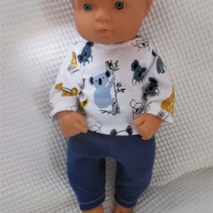 Girl Doll Clothes 12&quot; Baby Dolls Baby Alive Miniland 2Pc. &quot;Koala Bears&quot; Long Sleeve Top Pants Set