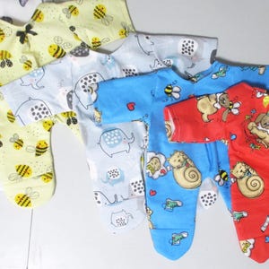 Cabbage Patch Preemie 14" Doll Sleeper Custom Flannel Footed Pajamas