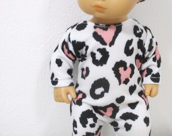 8" Doll Clothes Footed Sleeper & Hat Set Made to Fit AG Baby Doll "Animal Print"