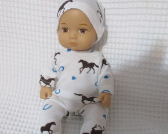 8" Doll Clothes fits American Girl Footed Sleeper & Hat Set  Caring for Baby