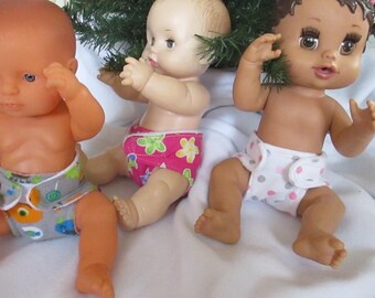 Doll clothes MADE TO ORDER 12-13" Doll Diapers Set of Two You Choose
