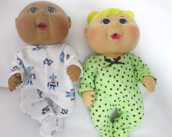 Cabbage Patch 9" Newborn Doll Clothes PICK Boy Girl Footed Sleeper Cotton Jersey Knit Fabrics