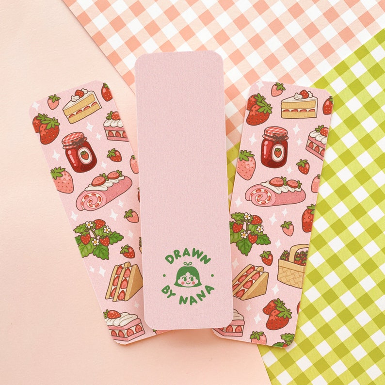 Cute Strawberry Bookmark Book Lover Gift Kawaii Bookmark Etsy
