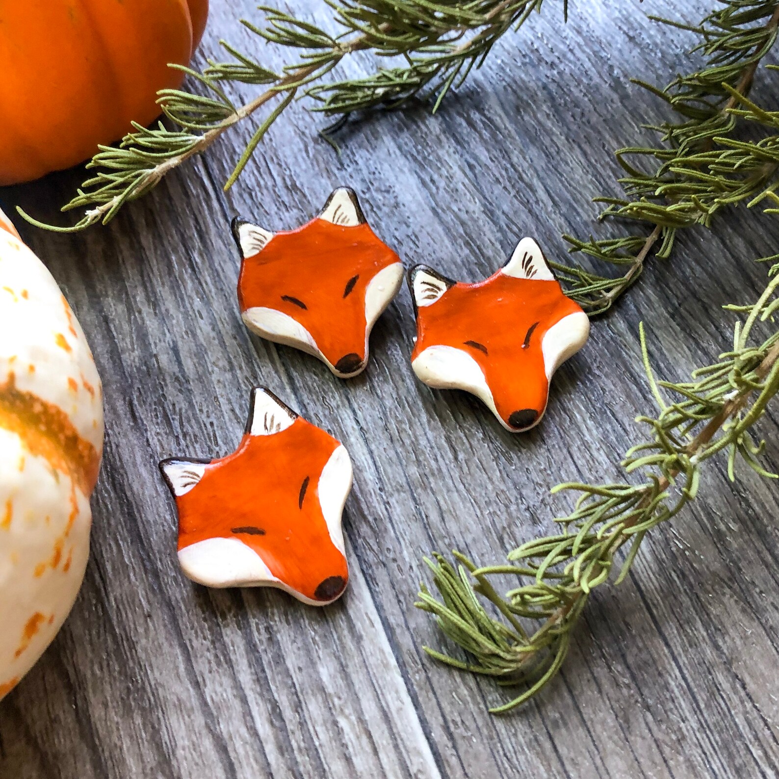Fox Clay Pin Handmade Polymer Clay Brooch Etsy