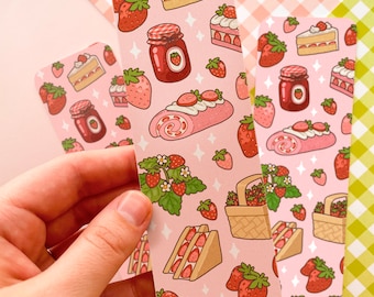 Cute Strawberry Bookmark | Book Lover Gift | Kawaii Bookmark