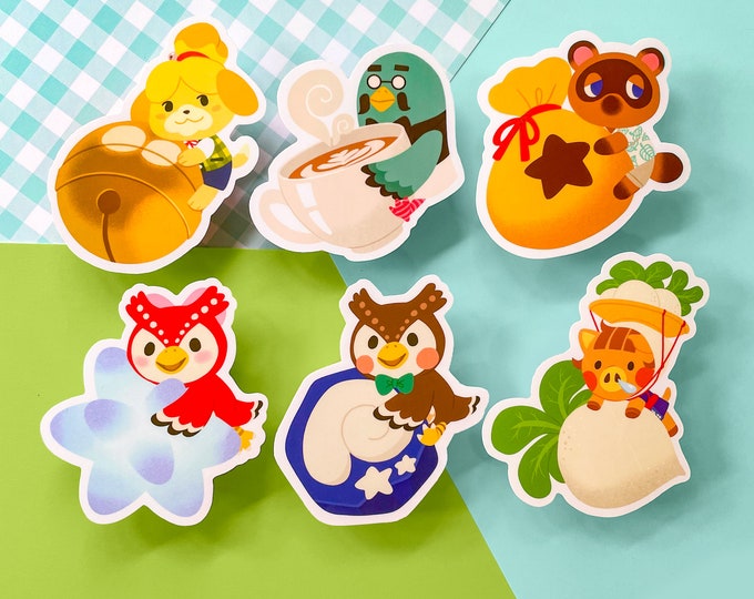 Animal Crossing New Horizons Vinyl Stickers Isabelle, Celeste, Daisy