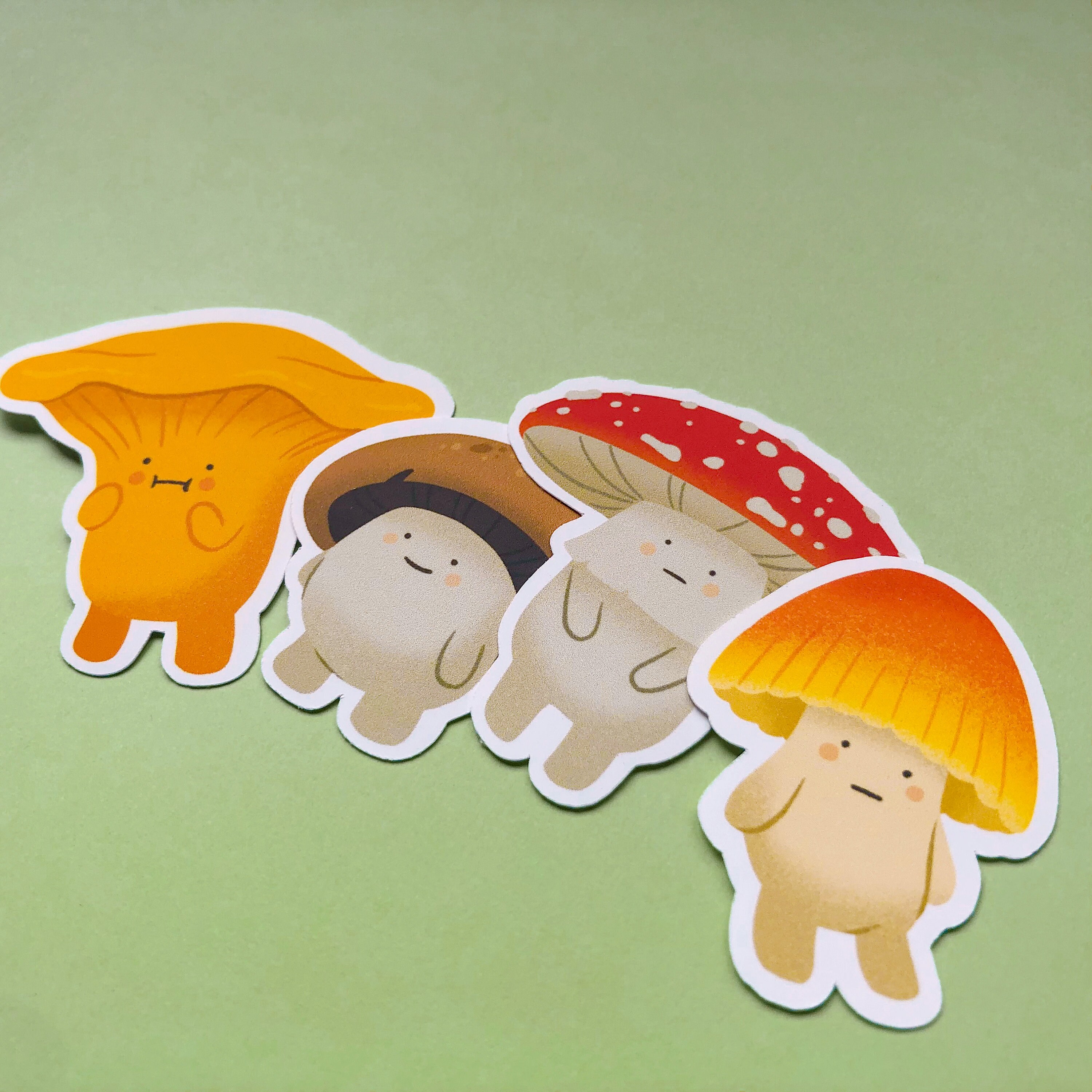 Mushroom Vinyl Sticker Pack Cute Mushroom Stickers Etsy