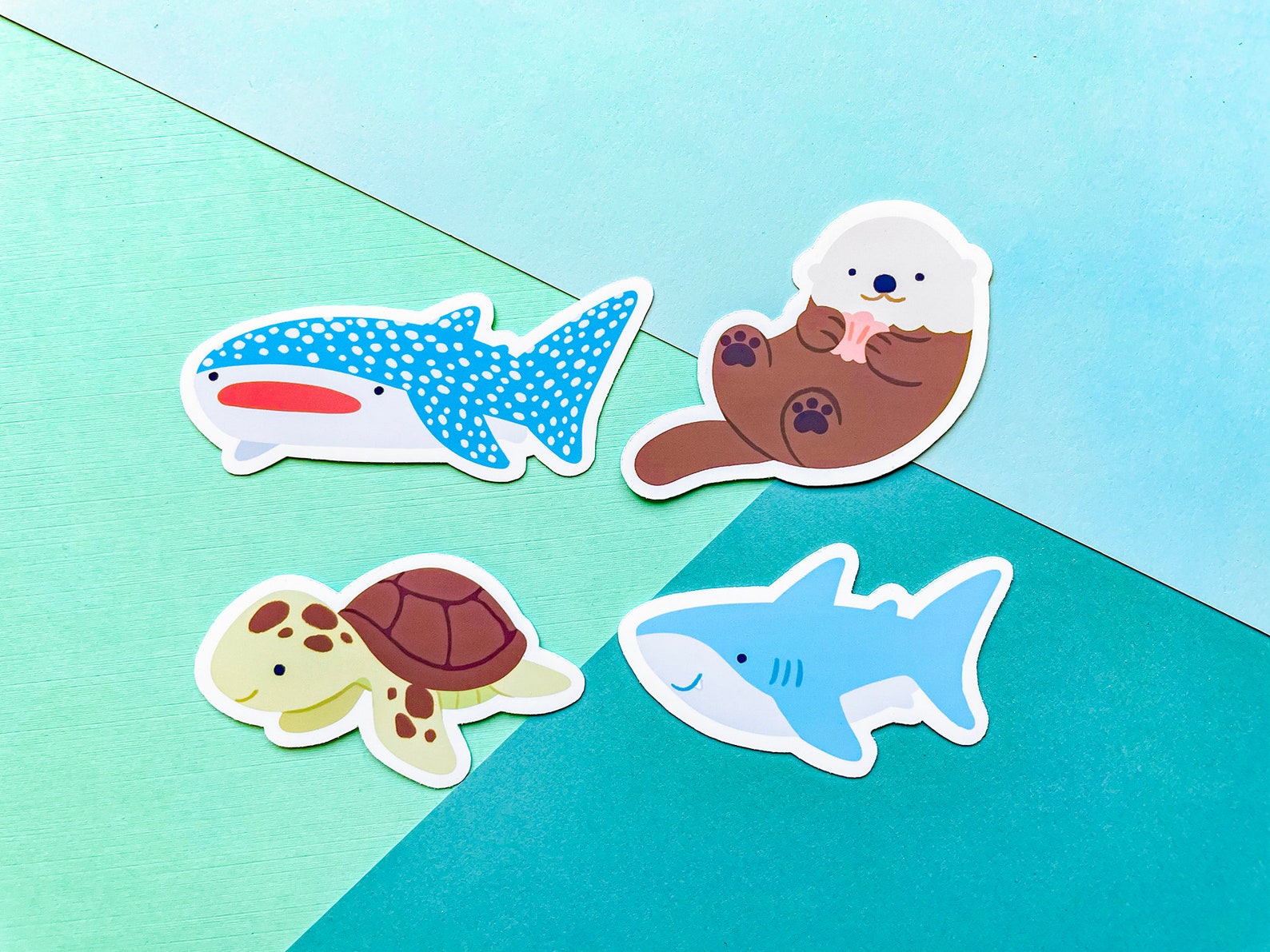 Cute Sea Creature Vinyl Sticker Pack Ocean Animals Stickers Etsy