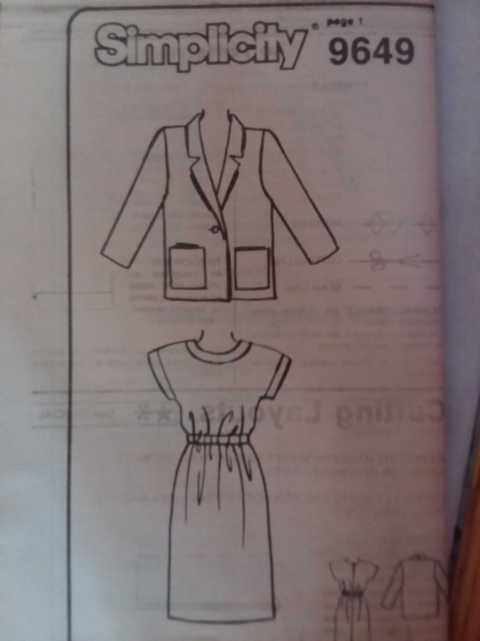 Simplicity Jacket Dress Pattern 9449 Size 818 Bust Etsy