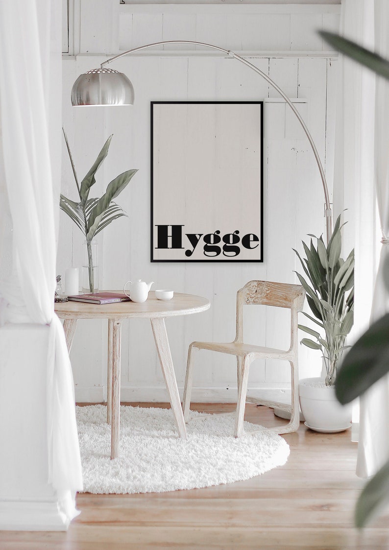 Hygge Art Print for living room. Instant download poster to update your spaces in a scandinavian style image 1