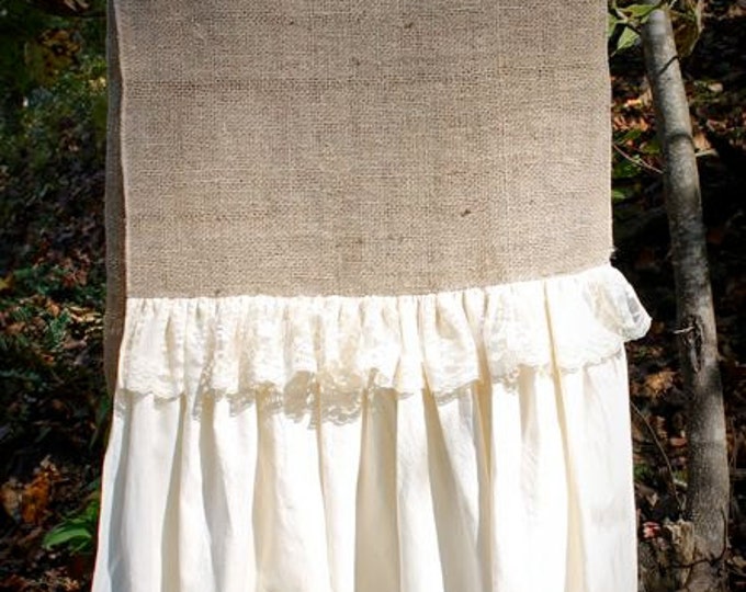Burlap and Muslin Table Runner Etsy