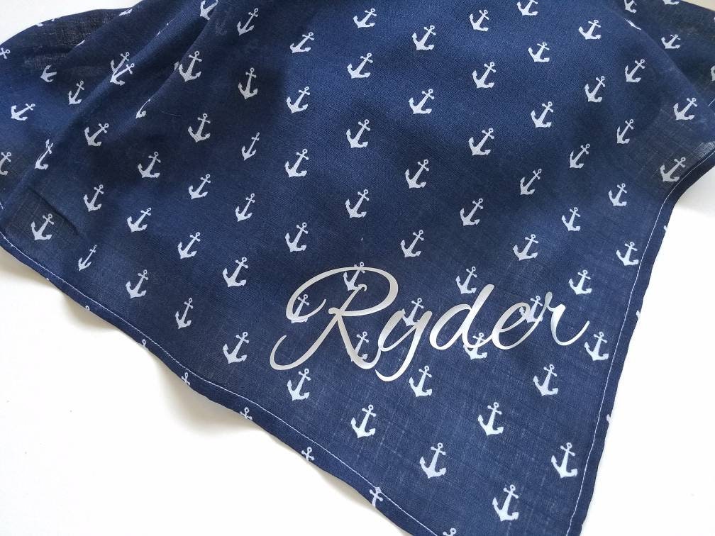 Personalized Muslin Swaddle Baby Blanket Nautical Anchor AKA Etsy