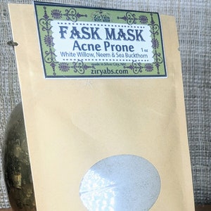 Face Mask Acne Prone Skin - White Willow Bark, Sea Buckthorn