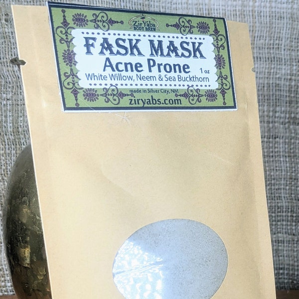 Masque visage peau à tendance acnéique - écorce de saule blanc, argousier