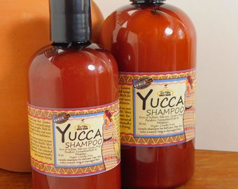 Champú de yuca / Jabonera / Champú de nuez de jabón / Sin sulfato / Sin silicona / Sin pruebas en animales / 16 oz / Champú de hierbas / Sin PEG