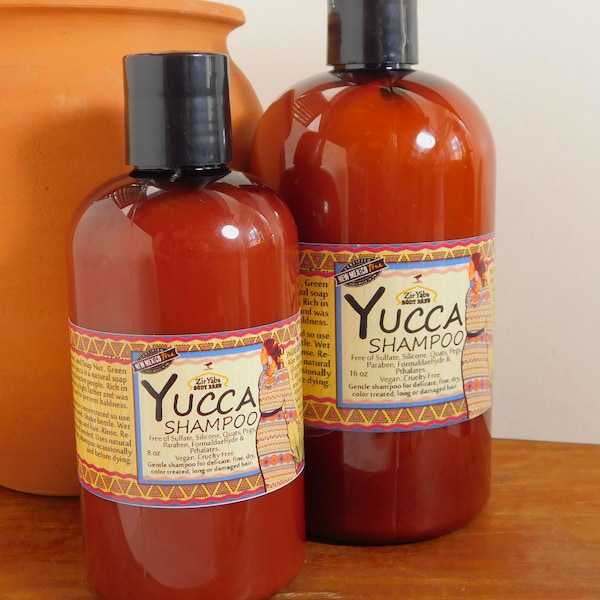 Yucca Shampoo | Soapwort | Soap Nut Shampoo | Sulfate Free | Silicone Free | No Animal Testing | 16 oz | Herbal Shampoo | PEG Free