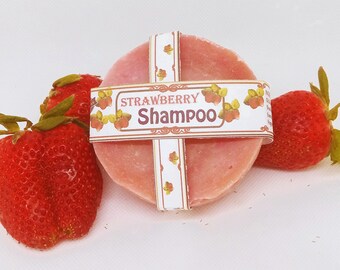 Strawberry Sugar Shampoo Bar  | Natural | Old Fashioned | Vegan| Strawberry with Jojoba and Argan | Sulfate Free | Biodegradable