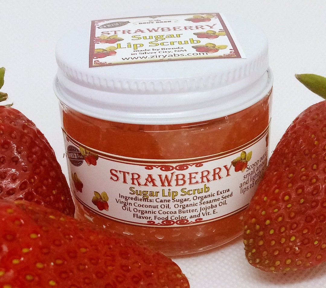 Strawberry Sugar Lip Scrub Lip Exfoliation Edible Lip Scrubs Etsy