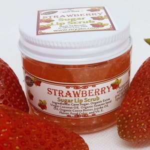 Strawberry Sugar Lip Scrub | Lip Exfoliation | Edible Lip Scrubs