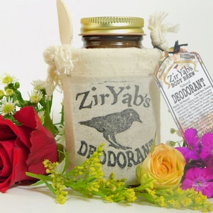 Natural Deodorant | Plastic Free in glass Jar | Lasts 24 hours | Aluminum Free | No Fragrance |