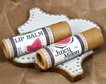Juicy Melon Lip Balm in a Paper Tube · Eco Friendly Small Batch · Natural & Handmade