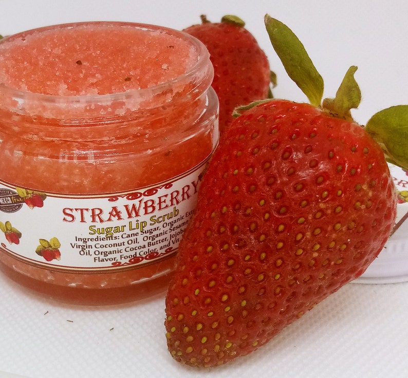 Strawberry Sugar Lip Scrub Lip Exfoliation Edible Lip Etsy