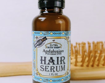Shiny Smooth Hair Serum for Strong Hair, Smooths Frizzy Hair, Moroccan Argan Oil in Glass Bottle
