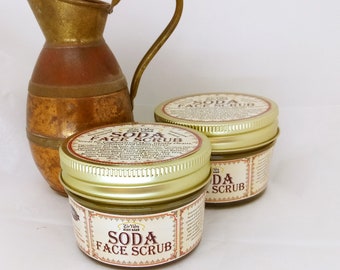 Soda Face Scrub - Combination Skin, Dry Skin Cleanser,  Problem Skin, Face Cleanser with Turmeric
